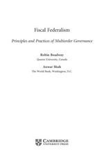 Fiscal federalism : principles and practices of multiorder governance /