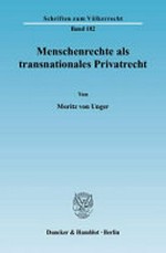 Menschenrechte als transnationales Privatrecht /