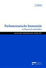 Parlamentarische Immunität in Österreich und Italien /