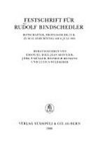 Festschrift für Rudolf Bindschedler : zum 65. Geburtstag am 8. Juli 1980 /