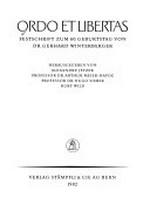 Ordo et libertas : Festschrift zum 60. Geburtstag von Gerhard Winterberger /