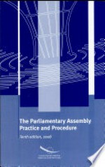 The Parliamentary Assembly : practice and procedure /