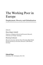 The working poor in Europe : employment, poverty and globalisation /