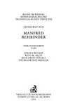Recht im Wandel seines sozialen und technologischen Umfeldes : Festschrift für Manfred Rehbinder /