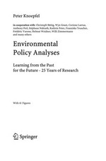 Environmental Policy Analyses : learning from the Past for the Future - 25 Years of Research /