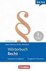 Wörterbuch Recht : Deutsch - Englisch / Englisch - Deutsch /