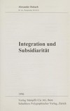 Integration und Subsidiarität /