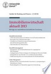 Immobilienwirtschaft aktuell 2013 : Beiträge zur immobilienwirtschaftlichen Forschung /